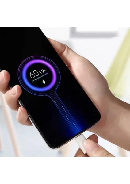 Vivo Y58 Uyumlu 120W Gan Type-C Kablolu Turbo Ev Tipi Şarj Aleti Salise Gösterir (Orginal Subzero)
