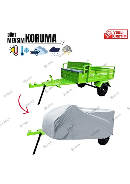 Römork Brandası Gri– 1,50 Metreye Kadar Uyumlu, Su Geçirmez, Güneşten Korur