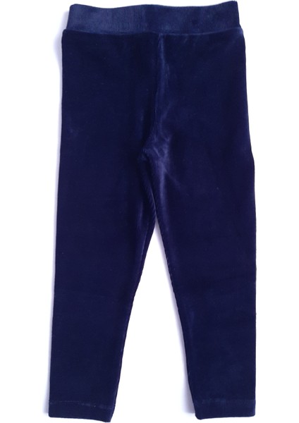 Kız Çocuk Fitilli Kadife Kumaş Beli Lastikli Basic Tayt Pantolon