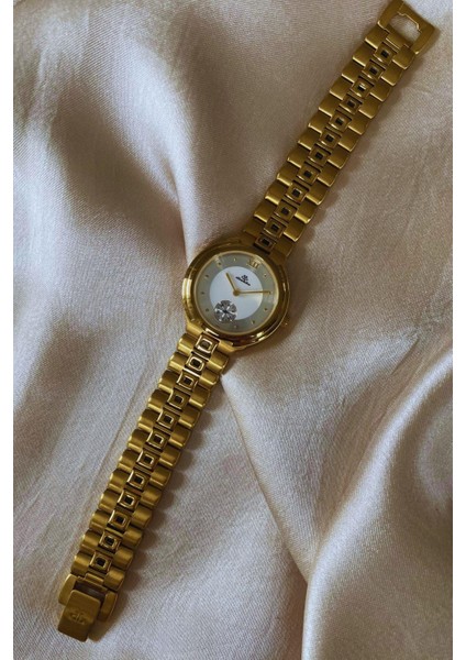 Diablo Altın Sarı Renkli Paslanmaz Çelik Kordon Vintage Erkek Kol Saati