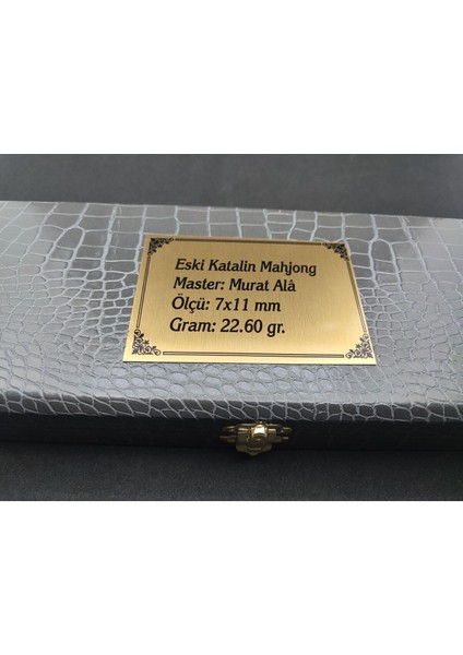 Murat Ala Usta Eseri Gömme Deri Kutulu 22.6 Gr. Objeli Eski (63YILLIK) Mahjong Sertifikalı 7127