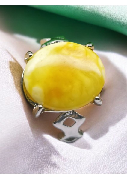 Kehribar (Amber) Doğal Taş Çelik Ayarlanabilir Yüzük(Sertifikalı) fiyatları