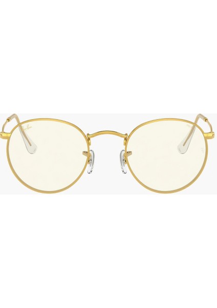RB3447 Round Unisex Güneş Gözlüğü Gold Metal Çerçeve Şeffaf Cam Mavi Filtre Fotogrey fiyatları
