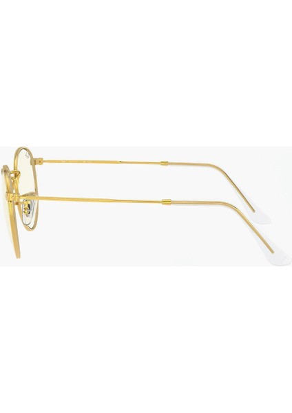 RB3447 Round Unisex Güneş Gözlüğü Gold Metal Çerçeve Şeffaf Cam Mavi Filtre Fotogrey fırsatları