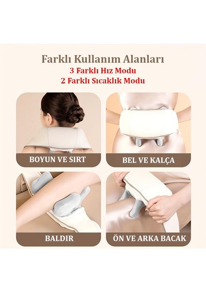 Şarjlı Boyun Masaj Aleti Insan Eli Hissi Veren Isıtmalı Yoğurmalı Bel Sırt Omuz Masaj Cihazı modelleri
