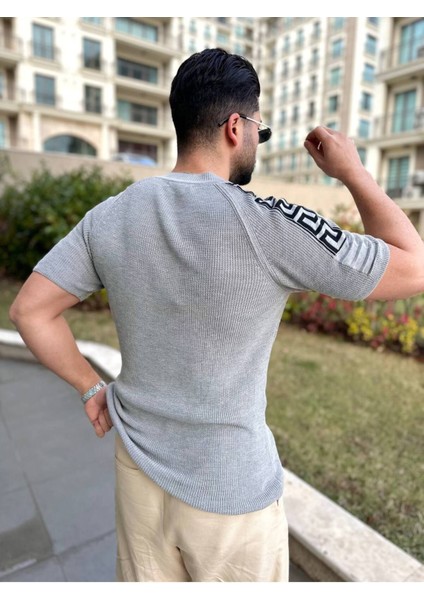 Tişört Örme Triko Nefes Alabilen Desenli Terletmez Slim Fit Dar Kesim T-Shirt fiyatları