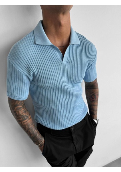 Nefes Alabilen Terletmez Pamuklu Polo Yaka Slim Fit Tişört Yumuşak Dokulu Rahat Yazlık T-Shirt