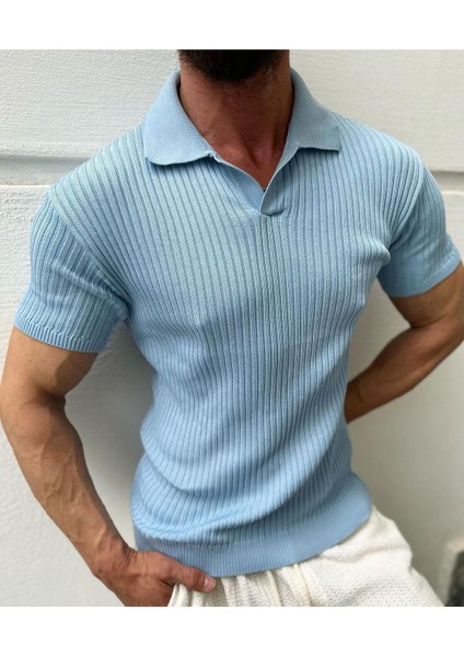 Nefes Alabilen Terletmez Pamuklu Polo Yaka Slim Fit Tişört Yumuşak Dokulu Rahat Yazlık T-Shirt