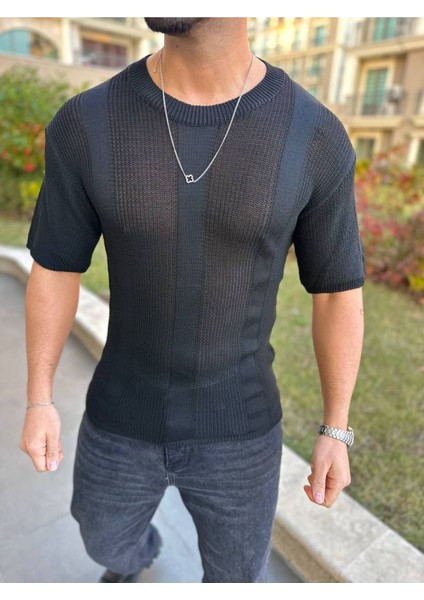 Tişört Örme Triko Tişört Nefes Alabilen Bisikletyaka Terletmez Oversize Bol Kesim Salaş T-Shirt