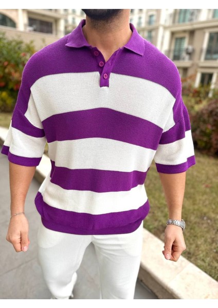 Tişört Örme Triko Tişört Nefes Alabilen Terletmez Oversize Tshirt Polo Yaka Salaş Tshirt Rahat Kesim