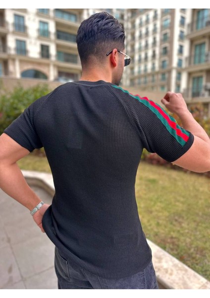 Tişört Örme Triko Tshirt Nefes Alabilen Desenli Terletmez Slim Fit Dar Kesim T-Shirt fiyatları