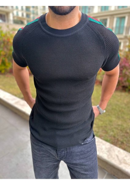 Tişört Örme Triko Tshirt Nefes Alabilen Desenli Terletmez Slim Fit Dar Kesim T-Shirt modelleri