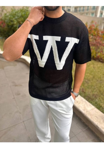 T-Shirt Nefes Alabilen Oversize Terletmez Örme Pamuk Fileli Bisiklet Yaka Tişört