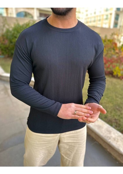 T-Shirt Dokuma Natural Pamuk Kumaş Tshirt Oversize Uzun Kollu Desenli Tişört Sweatshirt