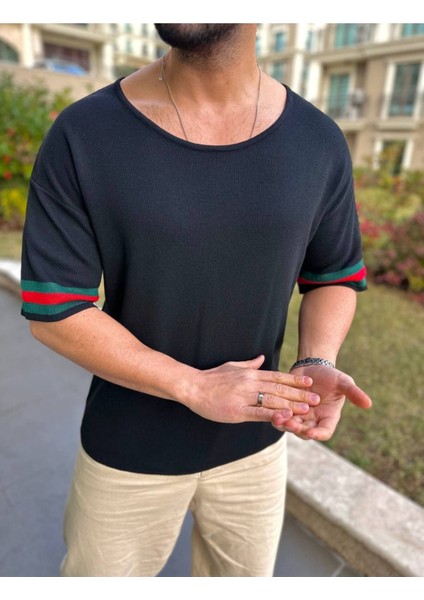 Tişört Oversize Tshirt Nefes Alabilen Kendinden Desenli Terletmez T-Shirt