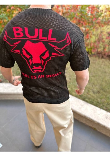 T-Shirt Nefes Alabilen Bisiklet Yaka Terletmez Pamuklu Fileli Tişört Oversize Tshirt Bull