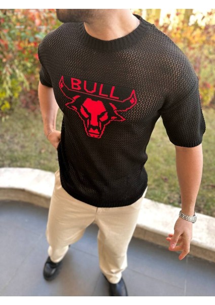 T-Shirt Nefes Alabilen Bisiklet Yaka Terletmez Pamuklu Fileli Tişört Oversize Tshirt Bull