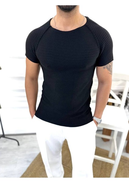 Slim Fit Örme Triko Tişört Nefes Alabilen Terletmez T-Shirt Dar Kesim fiyatları