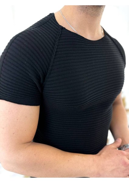 Slim Fit Örme Triko Tişört Nefes Alabilen Terletmez T-Shirt Dar Kesim fırsatları