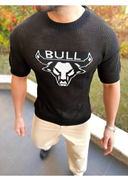 T-Shirt Nefes Alabilen Bisiklet Yaka Terletmez Pamuklu Fileli Tişört Oversize Tshirt Bull