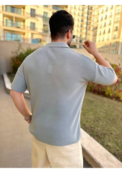 Tişört Terletmez Pamuklu T-Shirt Yumuşak Dokulu Oversize Tshirt Polo Yaka Rahat Kesim Triko Tişört
