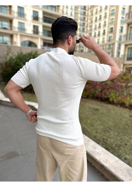 Tişört Nefes Alabilen Fitilli Yarım Yaka Terletmez Slim Fit Dar Kesim T-Shirt fiyatları
