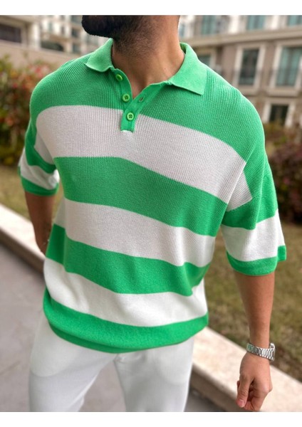 Tişört Örme Triko Tişört Nefes Alabilen Terletmez Oversize Tshirt Polo Yaka Salaş Tshirt Rahat Kesim fırsatları