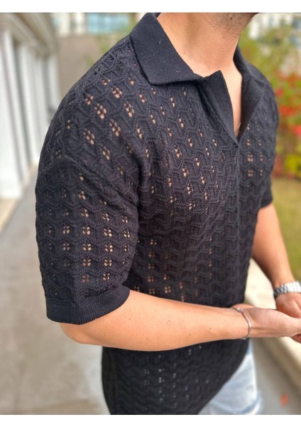 T-Shirt Nefes Alabilen Terletmez Polo Yaka Tshirt Slim Fit Italyan Yaka Tişört indirimleri