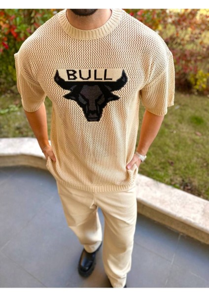 T-Shirt Nefes Alabilen Bisiklet Yaka Terletmez Pamuklu Fileli Tişört Oversize Tshirt Bull