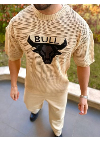 T-Shirt Nefes Alabilen Bisiklet Yaka Terletmez Pamuklu Fileli Tişört Oversize Tshirt Bull