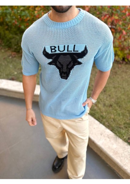 T-Shirt Nefes Alabilen Bisiklet Yaka Terletmez Pamuklu Fileli Tişört Oversize Tshirt Bull