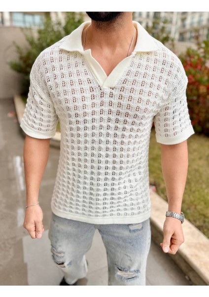 T-Shirt Nefes Alabilen Terletmez Polo Yaka Tshirt Slim Fit Italyan Yaka Tişört