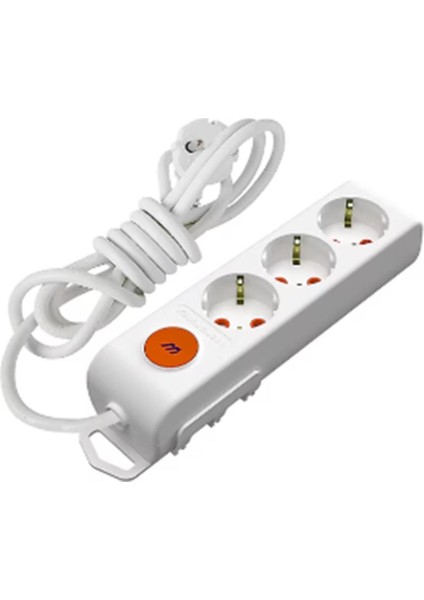 Mutlusan Rı-Tech 3lü 1mt Anahtartopraklı Grup Priz (001 175 320002 01 00)