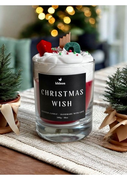 Christmas Wish Yılbaşı Süslemeli Fresh Kokulu Vegan Içerikli Soya Wax Mum 300GR