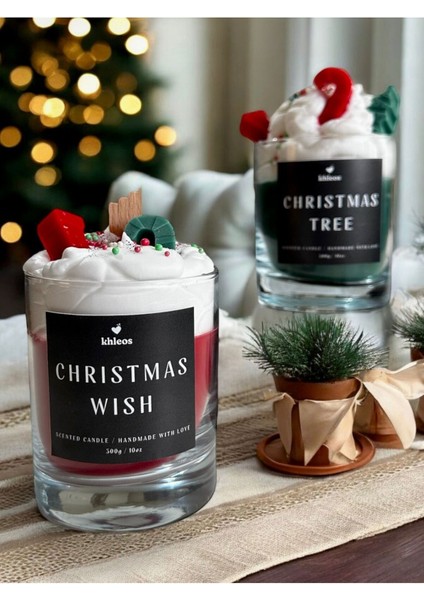 Christmas Wish Yılbaşı Süslemeli Fresh Kokulu Vegan Içerikli Soya Wax Mum 300GR fırsatları