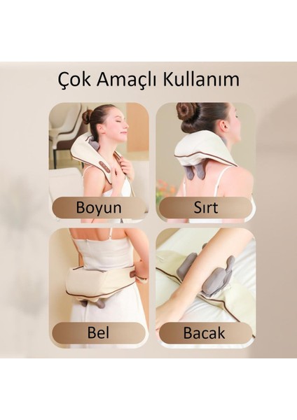 Şarjlı Isıtmalı Ovmalı Sırt Boyun Masaj Aleti Insan Eli Yoğurma Hissi modelleri