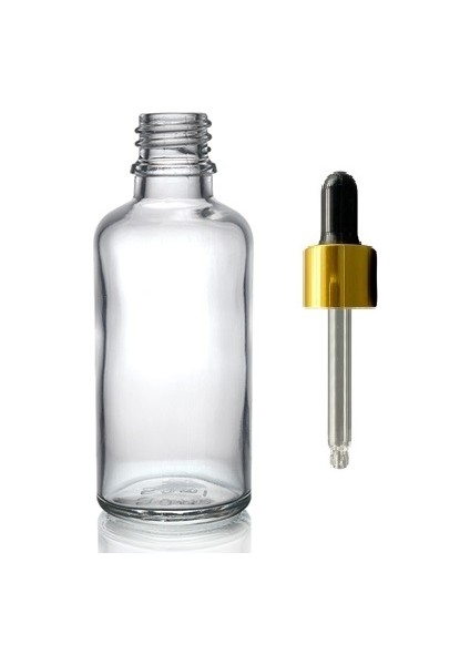50 ml Şeffaf Cam Da mlalıklı, 24 Adet, Sarı Kapak Siyah Emzik