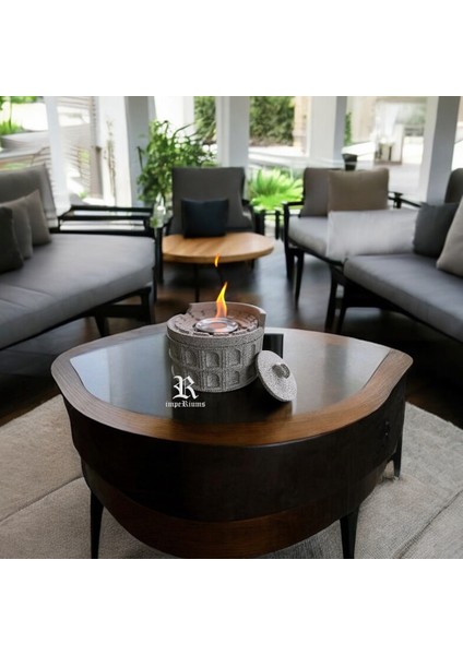 Imperıums Kolezyum Tasarımlı Terrazzo Masaüstü Bioethanol Şömine fiyatları