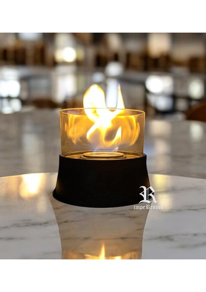 Imperıums Black Bacasız Metal Tasarım Masaüstü Bioethanol Şömine