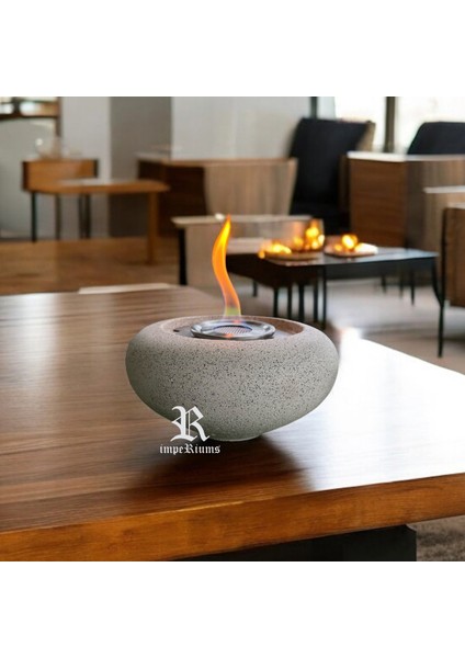 Imperıums Perla Bacasız Terrazzo Masaüstü Bioethanol Şömine