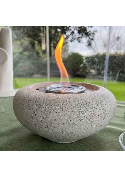 Imperıums Perla Bacasız Terrazzo Masaüstü Bioethanol Şömine modelleri