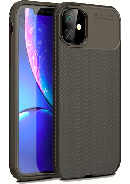 iPhone 11 Kılıf Focus Carbon Desen Silikon Kapak