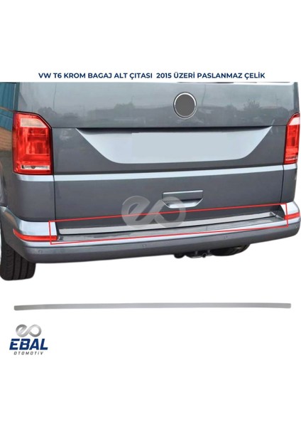 Vw T6 Transporter Krom Bagaj Alt Çıtası 2015-2020 Paslanmaz Çelik