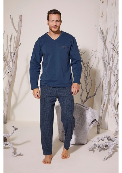 8022 V Yaka Erkek Pijama Takım
