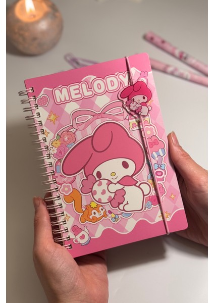 My Melody Çizgili Defter - Sanrio Tasarımları - 140 Sayfa