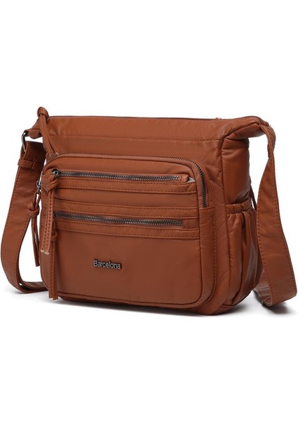Yıkama Deri Askılı Kadın Postacı Çantası 21K Barcelona 1918 fırsatları