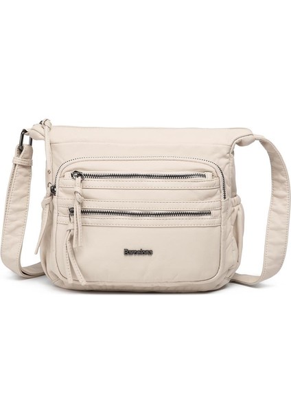 Yıkama Deri Askılı Kadın Postacı Çantası 21K Barcelona 1918