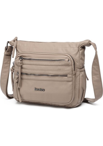 Yıkama Deri Askılı Kadın Postacı Çantası 21K Barcelona 1918 fırsatları