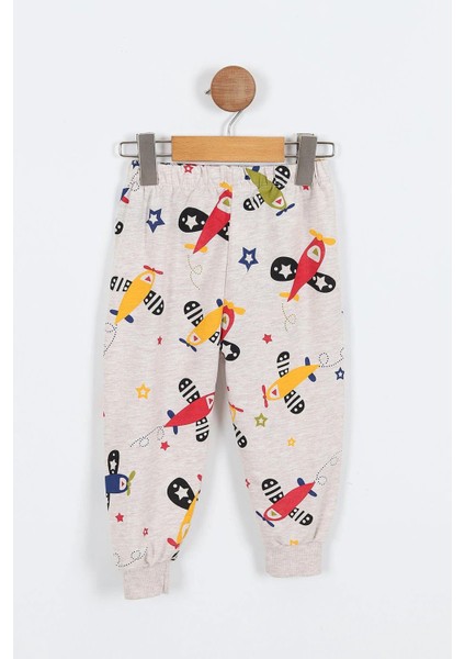 Uçak Baskılı Erkek Çocuk Uzun Kollu Pijama Takımı fırsatları