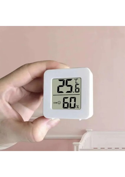 Mini Sıcaklık Nem Ölçer LCD Ekranlı Oda Termometre Duvara Takılabilen Masaüstü Isı Göstergesi
